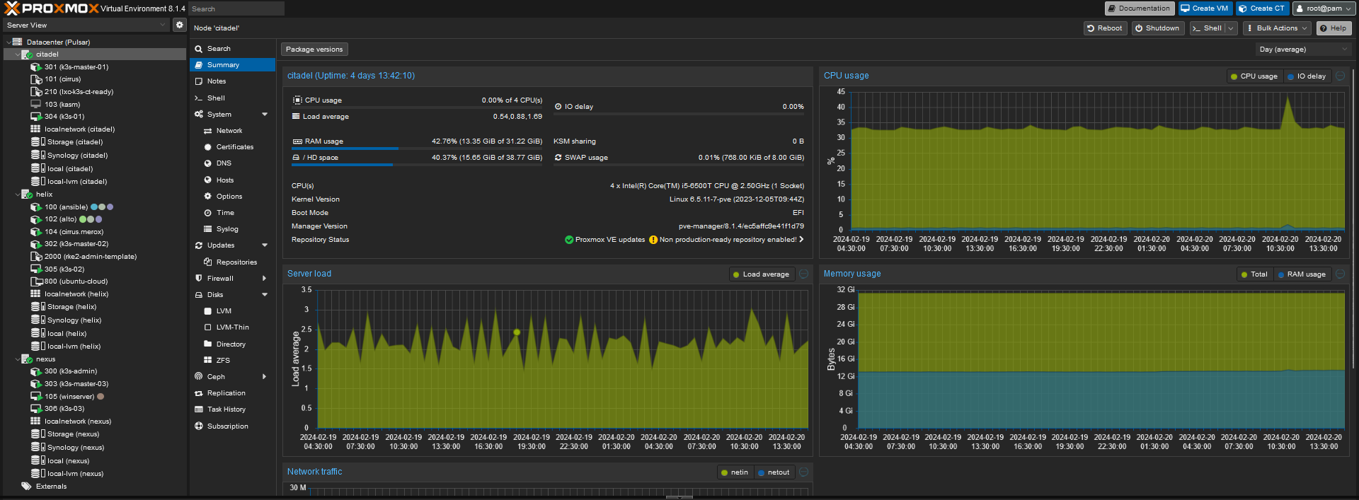 Proxmox cluster